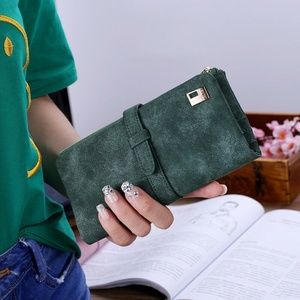 Green Suede Clutch